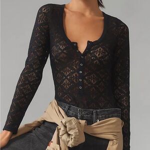 Pilcro Sheer Lace bodysuit - S